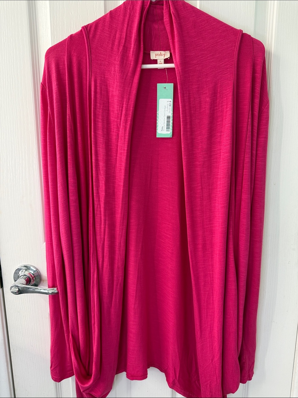 Pixley Draped Open-Front Cardigan - Fuchsia Pink